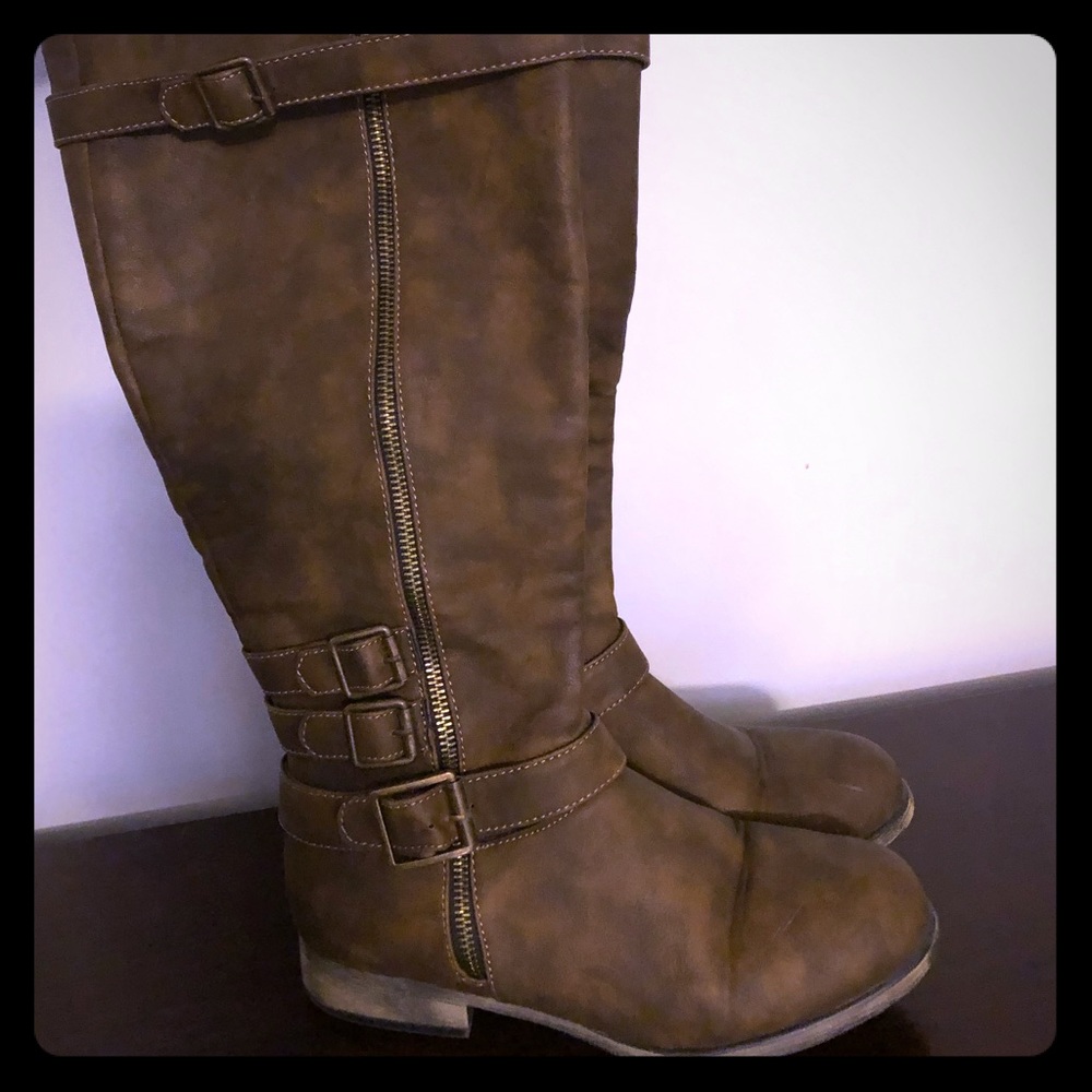 Brown riding boots